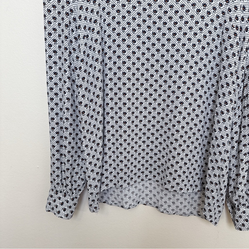 Loft Womens Small Rayon Long Sleeve Printed Blouse - Picture 10 of 15